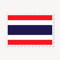 Thai flag stamp sticker, national symbol illustration psd. Free public domain CC0 image.