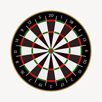 Dartboard sticker, entertainment illustration psd. Free public domain CC0 image.