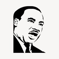 Martin Luther King drawing, famous person portrait vector. Free public domain CC0 image.