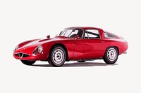 Red classic car clipart, vehicle illustration vector. Free public domain CC0 image.