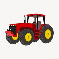 Red tractor clipart, agricultural vehicle illustration. Free public domain CC0 image.