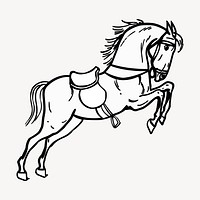 Jumping horse clipart, vintage animal illustration vector. Free public domain CC0 image.