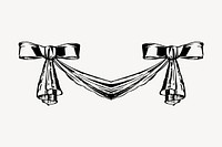 Bow divider clipart, vintage illustration vector. Free public domain CC0 image.