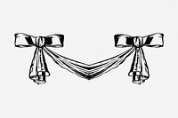 Bow divider drawing, vintage illustration. Free public domain CC0 image.