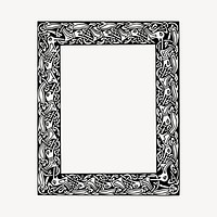 Ornate frame clipart, vintage illustration vector. Free public domain CC0 image.