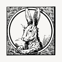 Rabbit clipart, vintage animal illustration vector. Free public domain CC0 image.