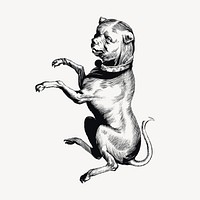 Creepy dog clipart, vintage mythical creature illustration vector. Free public domain CC0 image.