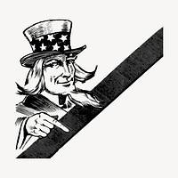 Uncle Sam clipart, American mascot illustration vector. Free public domain CC0 image.