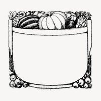 Vegetables frame clipart, vintage illustration vector. Free public domain CC0 image.