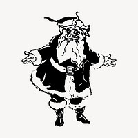 Santa Claus clipart, vintage Christmas illustration vector. Free public domain CC0 image.