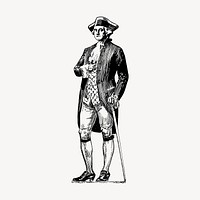George Washington clipart, former U.S. president illustration vector. Free public domain CC0 image.