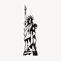 Statue of Liberty clipart, famous landmark illustration vector. Free public domain CC0 image.