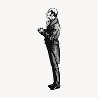Man standing clipart, vintage illustration vector. Free public domain CC0 image.