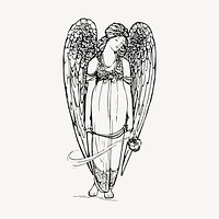 Angel clipart, vintage mythical creature illustration vector. Free public domain CC0 image.