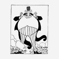 Uncle Sam drawing, American mascot illustration. Free public domain CC0 image.