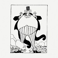 Uncle Sam drawing, American mascot illustration psd. Free public domain CC0 image.