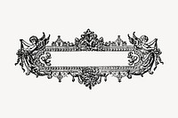 Ornamental badge clipart, vintage frame illustration vector. Free public domain CC0 image.