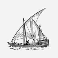 Ship, vintage adventure illustration. Free public domain CC0 image.