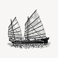 Ship clipart, vintage adventure illustration vector. Free public domain CC0 image.