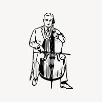 Cello clipart, musical instrument illustration vector. Free public domain CC0 image.