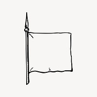 Blank flag clipart, illustration vector. Free public domain CC0 image.