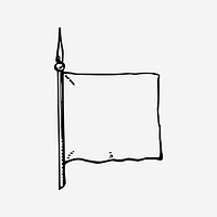 Blank flag, illustration clipart. Free public domain CC0 image.