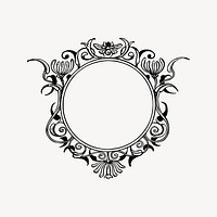 Decorative frame drawing, vintage illustration vector. Free public domain CC0 image.