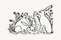 Hare clipart, wild animal illustration vector. Free public domain CC0 image.