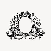 Ornamental frame drawing, vintage illustration vector. Free public domain CC0 image.