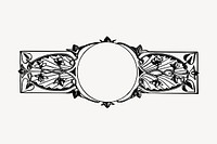 Ornamental frame drawing, vintage illustration vector. Free public domain CC0 image.