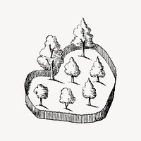 Trees clipart, nature illustration vector. Free public domain CC0 image.