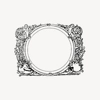 Ornamental frame drawing, vintage illustration vector. Free public domain CC0 image.