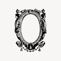 Vintage frame drawing, decorative illustration vector. Free public domain CC0 image.