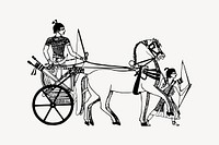 Ancient chariot collage element, war illustration vector. Free public domain CC0 image.