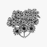 Wildflower drawing, floral illustration vector. Free public domain CC0 image.