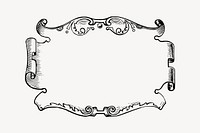 Vintage banner drawing, decorative illustration vector. Free public domain CC0 image.