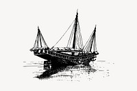 Antique ship clipart, maritime illustration vector. Free public domain CC0 image.