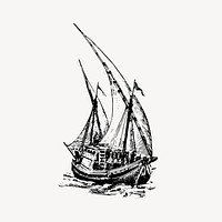 River boat clipart, nile illustration vector. Free public domain CC0 image.