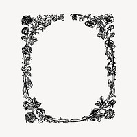 Floral frame illustration clipart vector. Free public domain CC0 image