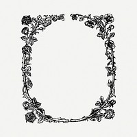 Floral frame clipart illustration psd. Free public domain CC0 image