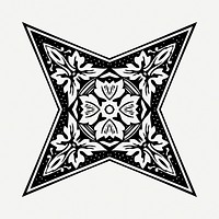 Vintage decorative star clipart illustration psd. Free public domain CC0 image