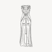 Noble woman illustration clipart vector. Free public domain CC0 image