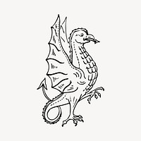 Griffin illustration clipart vector. Free public domain CC0 image