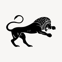 Black lion  illustration clipart vector. Free public domain CC0 image