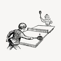 Ping pong game illustration clipart vector. Free public domain CC0 image