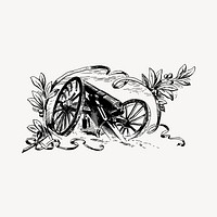 Cannon weapon illustration clipart vector. Free public domain CC0 image