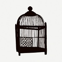 Vintage birdcage object clipart illustration psd. Free public domain CC0 image