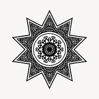 Vintage geometric starburst  illustration clipart vector. Free public domain CC0 image