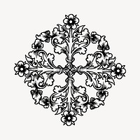 Elegant floral decorative illustration clipart vector. Free public domain CC0 image