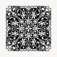 Elegant square decorative illustration clipart vector. Free public domain CC0 image